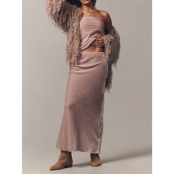 The Tilda Maxi Slip Skirt: Velvet Edition L - Picture 2 of 4